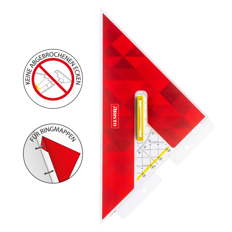 GEOtec "Tz-Dreieck" Set Square Plexiglass , 250 MM, Clear