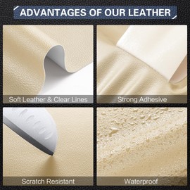 Leather Repair Kit for Furniture 4"x 63" Leather Tape Repair Patch Self Adhesive Sofa Vinyl Repair Patch Kit for Car Seat,Couch,Boat Seat,Chair - Beige Yellow