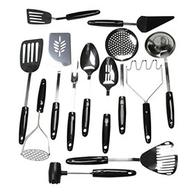 Chef Craft Select Kitchen Tool and Utensil, 13 Piece Set, Stainless Steel/Black