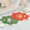 Green Cute Floral Bath Mat Absorbent Quick Drying, Safe Anti-Slip,