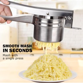 Potato Ricer, AMOHEE 15oz Large Stainless Steel Potato Masher Heavy Duty Ricer for Mashed Potatoes, Cauliflower, Yams