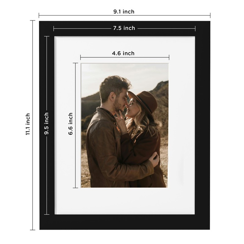 eletecpro 8x10 Picture Frame, Display Picture 5x7 with Mat or