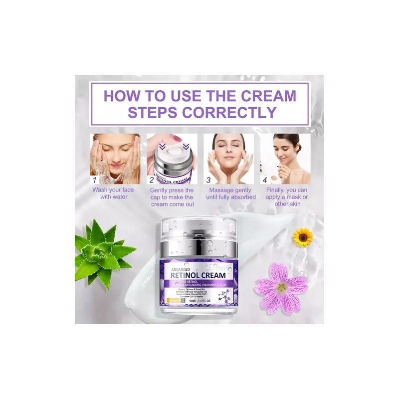 Crema Rejuvenece Antiedad Retinol 2.5% Aloe Vera Antiarrugas
