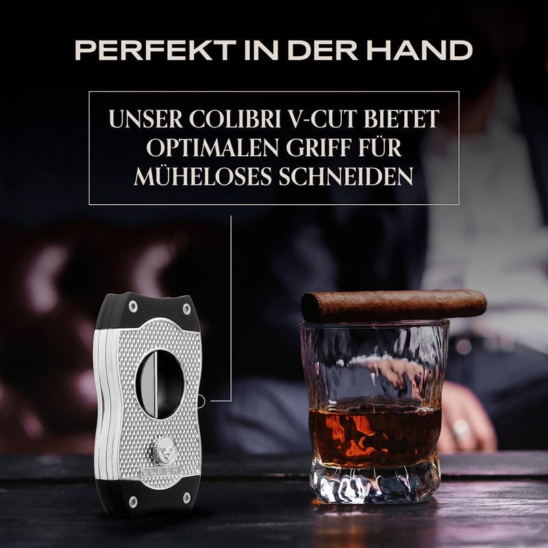 Colibri V-Cut Cigar Cutter - Diamond Pattern - Deep 7
