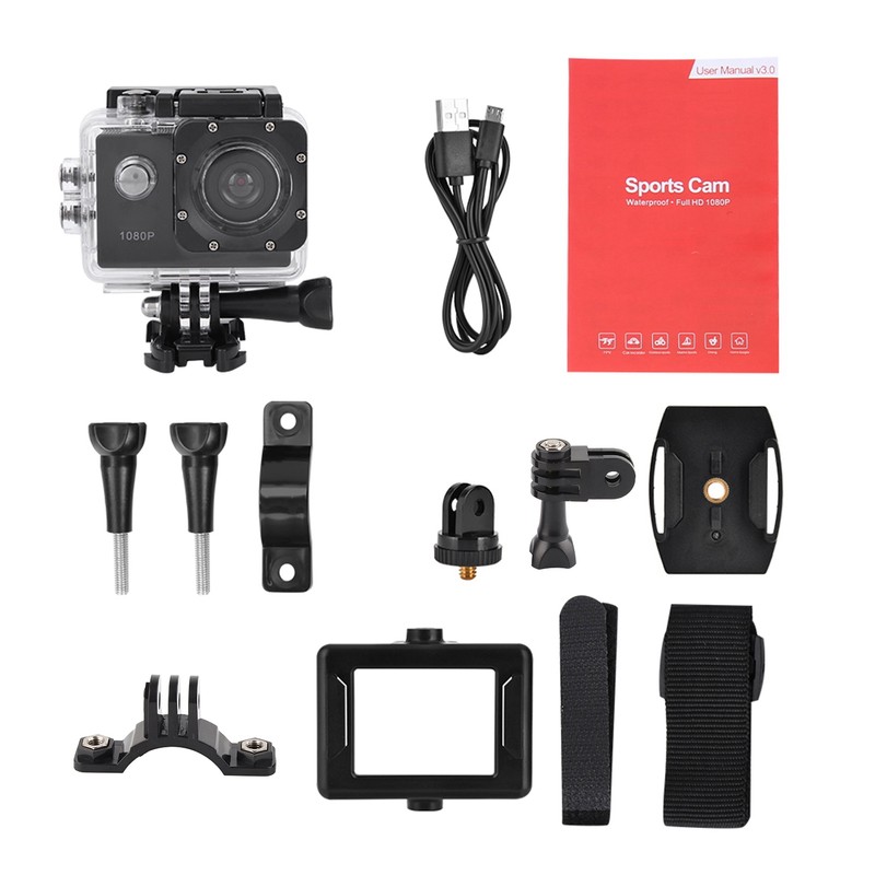 1080P HD 2inch LCD Screen Sports 30m Waterproof Action Camera