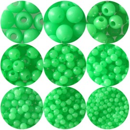 100Pcs Green Luminous Fishings Beads, Round Night Fishing Glowing Balls Glow in Dark Fishing Lure Bait Fishing Tackle Bead Bait, Baits and Attractants, Accessories(3MM)