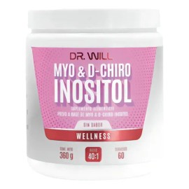 DR. WILL Myo Inositol y D-Chiro Inositol 401 360g Con Ácido Fólico, Zinc y Vitamina D3, Sin Sabor, 60 Porciones, Suplemento Alimenticio En Polvo      