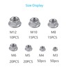 HAKOTOM 180pcs Hex Flange Nuts,Serrated Nut Universal Locknuts Assortment Kit