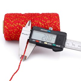 G2PLUS Christmas Coloured String Twine, 200M Red and Black Cotton Twine with Gold String, 2MM Gift Wrapping String, Handicraft Decorative Bakers Twine for DIY Gift Decorations