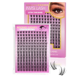 Kit De Extensiones De Pestañas Aphrodite Lash Clusters Wispy Natural De 8-18 Mm Con Rizo En C - Extensiones De Pestañas Postizas De Gran Tamaño, Pestañas Individuales Con Punta Y Banda Ancha