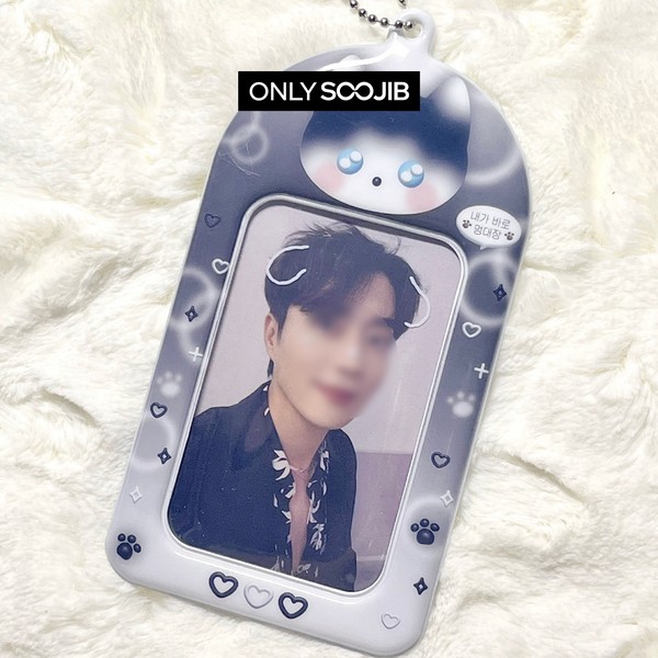 DUCKY WORLD Dog Boss Husky Photo Card Holder Keyring