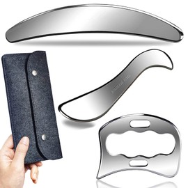 Robulove Muscle Scraper Stainless Steel Gua Sha Massage Tool, Muscle and Soft Tissue Scraper for Physical Therapy(3pcs Set)