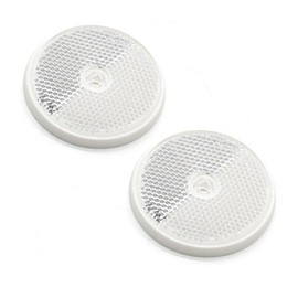 ETUKER Pack of 2 reflectors, round rear reflectors, rear light diffusers reflectors, reflectors for gate posts for caravans, trucks, trailers, boats, motorcycle fences, gate posts