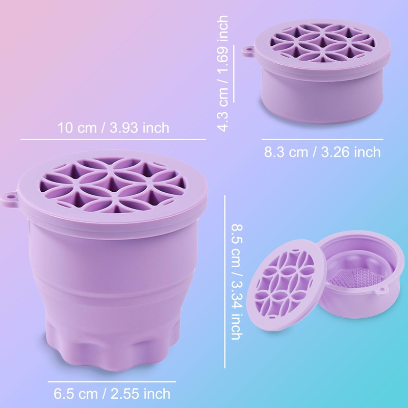 Ranphykx Makeup Brushes Cleaner Mat with Brush Storage Holder, Folding