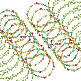 15 Pack Flower Crown Headbands for Women, Assorted Color Floral Wreath Garland, Boho Rose Headpiece for Festival, Wedding, Party, Vacation