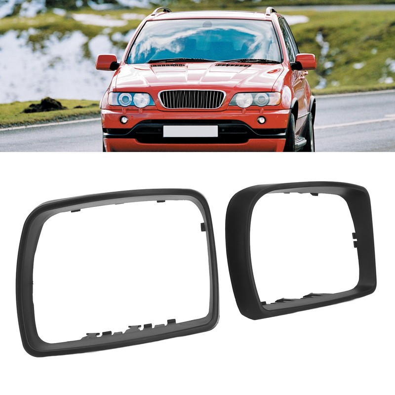 2PCS Car Rearview Mirror Frame Left Right Impact Resistant Protective