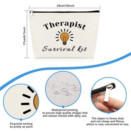 Therapist Gifts Makeup Bag Psychology Therapist Appreciation Gifts Travel Cosmetic Bag Zipper Pouch Birthday Retirement Present for Psychology Psychologist School Counselor Women Graduation Present