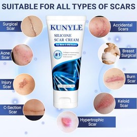 Crema de cicatrices, gel de silicona para cicatrices, crema avanzada para eliminar cicatrices quirúrgicas, eliminación de estrías, eliminación de golpes queloides, cicatrices viejas y nuevas