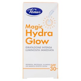 Venus Magic Hydra Glow SPF 30, aufhellendes Serum mit Hyaluronsäure mit 5 Molekulargewichten, bietet tiefe Feuchtigkeit und sofortige Helligkeit, geeignet für alle Hauttypen, Flasche 30 ml