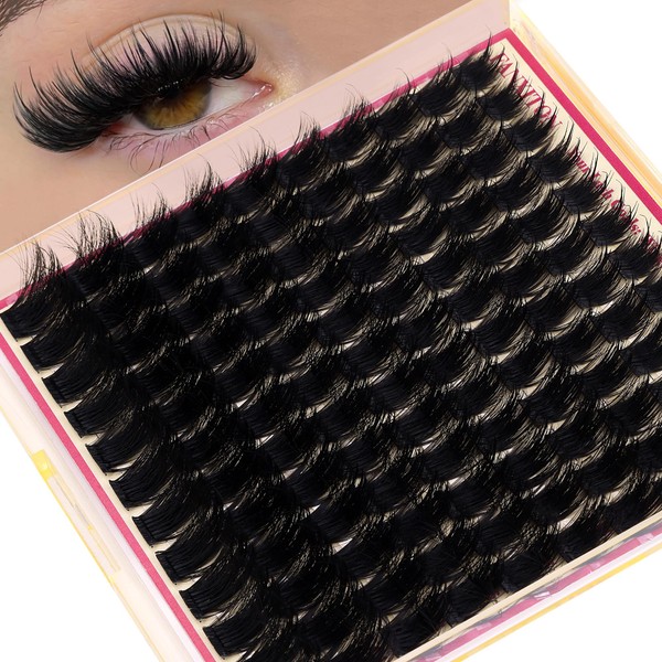 FANXITON 12-20mm 3D Volume Lash Clusters with Spiky Long Lash