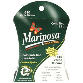 Mariposa Colorante para Ropa, Cristales de color Verde Oscuro Numero 610, 32 g