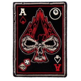 Ivamis Ace Of Spades Skull Small Biker Patch - 3x4 inch - P4259