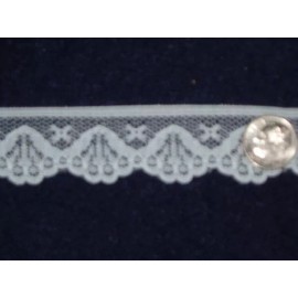 6 yds - BLUE 1" flat lace - fan design - LACE - TRIM