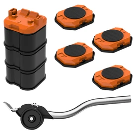 Furniture Moving Helper, Lightweight Carrier, Dolly, Moving Slider and Wheel, 2-in-1, Load Capacity 661.1 lbs (300 kg), Convenient Goods (Orange)