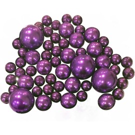 75 Floating Purple Plum Pearls- Large Sizes- Fills 1 Gallon of The Floating Transparent Water Gels for Your Vases- with Pre-Measured Prep Bags- 3 White Fully Submersible Fairy Lights