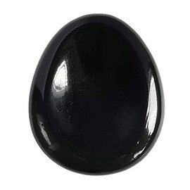 Bacatgem Natural Black Obsidian Water Drop Chakra Thumb Worry Stone,Stress Relax Healing Reiki Crystal Pocket Palm Stones