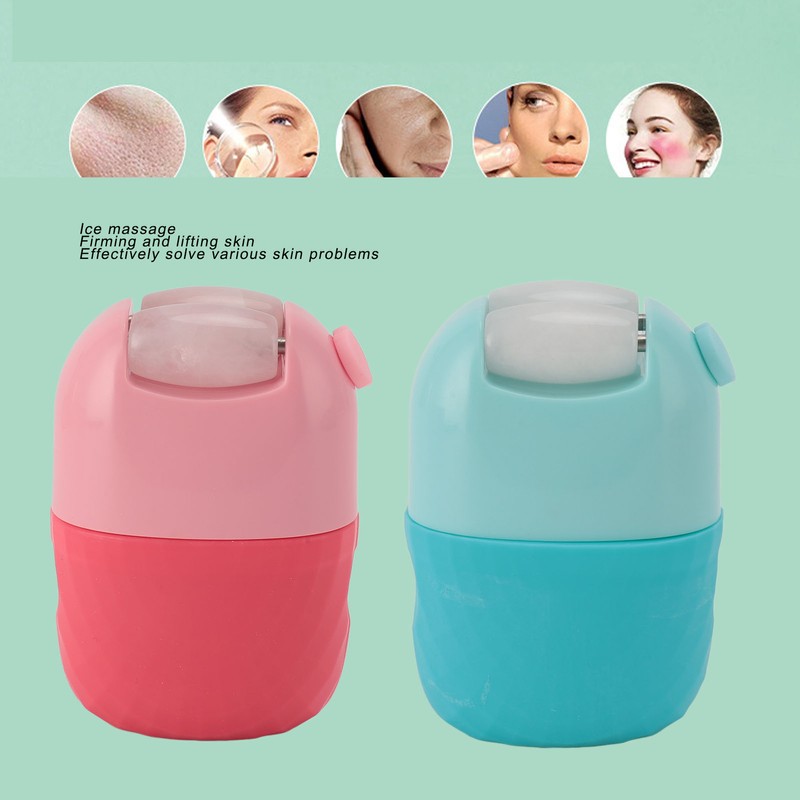 Ice Face Roller Cooling Massage Silicone Jadestone Facial Beauty Ice