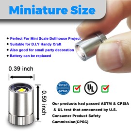 SUZEYAR 10 pcs Miniature Led Lights,Tiny Lights for Hand Craft/DIY,Miniature Lights Battery Powered, Dollhouse Light,Mini Lights for Toy Brick Building Blocks- 10 Pack (Warm White)