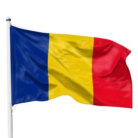 PHENO FLAGS Romania Flag 90 x 150 cm - Romania Flag with Brass Eyelets - Durable Flag for Flagpole - 100% Polyester