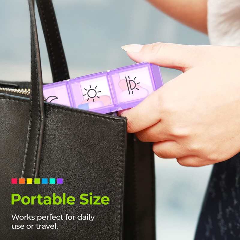 AUVON iMedassist Moisture-Proof Weekly Pill Organizer 4 Times a Day,