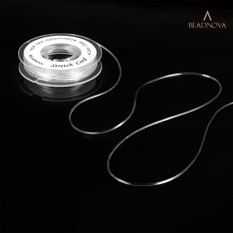 BEADNOVA DIY Starter kit 0.8mm Stretch Jewelry Cord Elastic Crystal