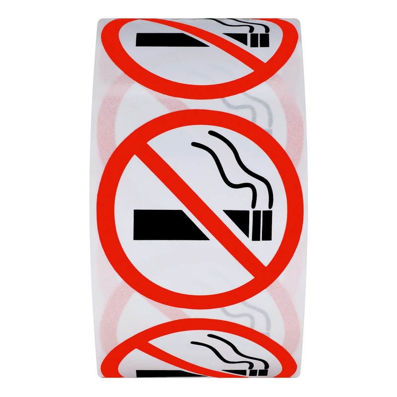 HYBSK No Smoking Logo Labels Glossy Paper Public Warning Stickers