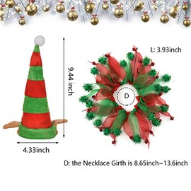 Disfraz de gato de Navidad con sombrero de elfo y cuello de campana, accesorios de disfraz para gatos y cachorros, 2 unidades