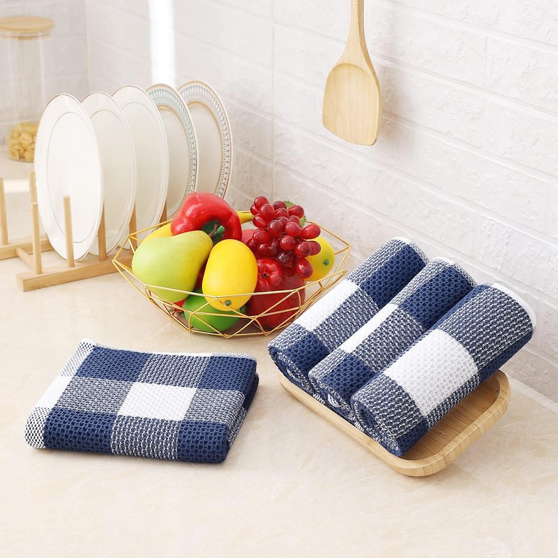 smiry 100% Cotton Kitchen Towels, 13" x 28", 4 Pack