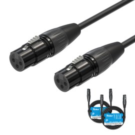 Yinker XLR Cable, 3 Pin XLR Female to Female Microphone Mic Cord for Audio and Sound Equipments (5ft/1.5m, 2pack)