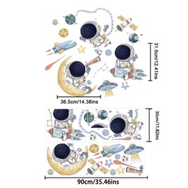 Limeow 1 Pc Kids Wall Stickers Wall Stickers Kids Childrens Wall Stickers Space Wall Stickers Nursery Wall Stickers Bedroom Wall Decor Suitable for Bedroom Bedroom Living Room Office Playroom etc