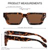 ANDWOOD Thick Frame Rectangle Sunglasses Mens Womens Chunky Retro Sun