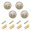 Msyxl 4 Pack Vintage Wild Flowers Cabinet Knobs Round 1-1/4