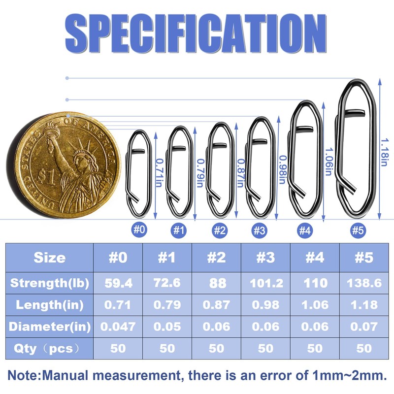 Fishing Clips Power Clip, 50pcs Speed Clip for Fishing Lure