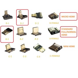 Short Soft Slim HDMI FPV HDMI Cable Micro HDMI Male 90 Degree Angled Male to Standard HDMI Full HDMI Normal HDMI Male for Gopro Sony Alpha A7RII A7SII A9 A6500 A6300（Not for Sony A6000 (20CM)