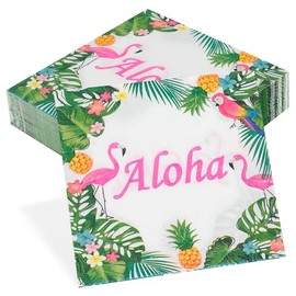Pack of 50 Napkins Summer Party Seutgjie Hawaii Decorative Table Decoration Garden Party Set Table