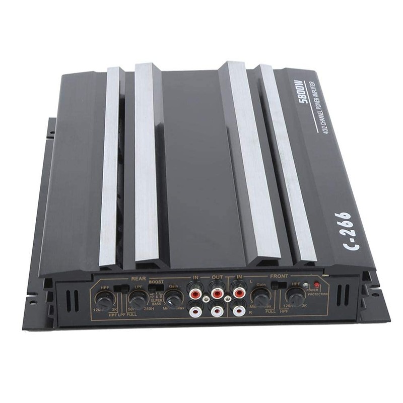 Qiilu 5800W 12V High-Power Car Amplifier, Hi-Fi Portable Audio Stereo