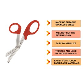 12-Pack Heavy Duty 7.25" EMT Trauma Shears, Assorted Rainbow Colors - Ideal for EMS, Nurse, Medic, Police and Firefighter | Strong Enough to Cut A Penny in Half