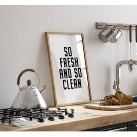 Lithobee - So Fresh And So Clean - Printed Wall Art Design in Sizes A2, A3 & A4 Framed in a Stylish Quality Coloured Frame or Unframed (A4 Unframed)