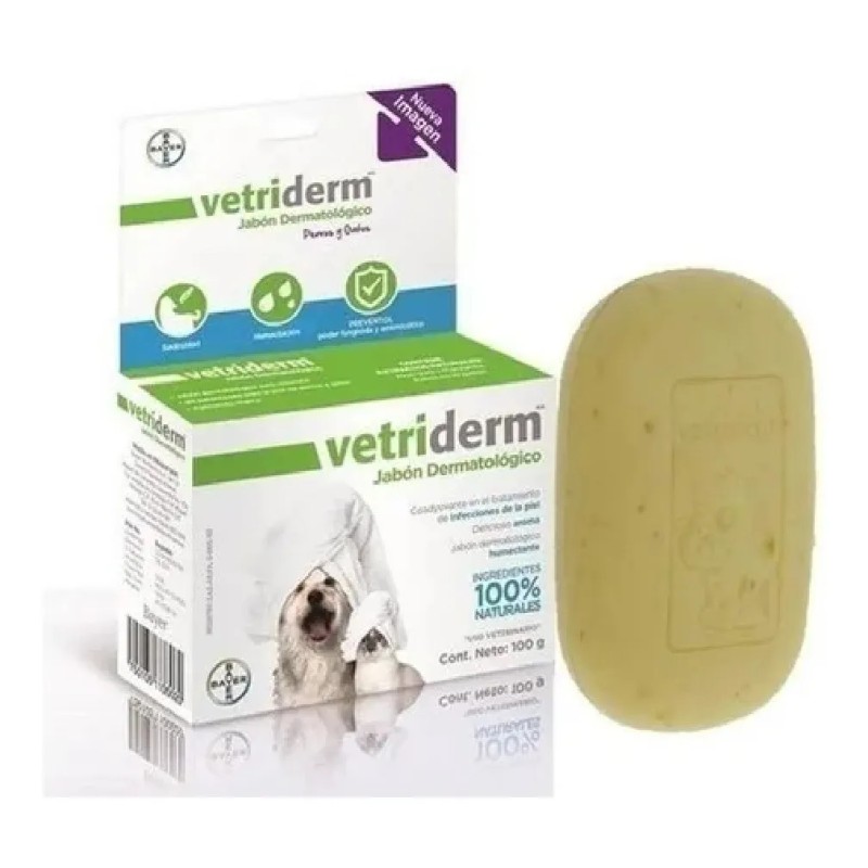 2 Jabones Vetriderm Dermatológico Bayer 100gr