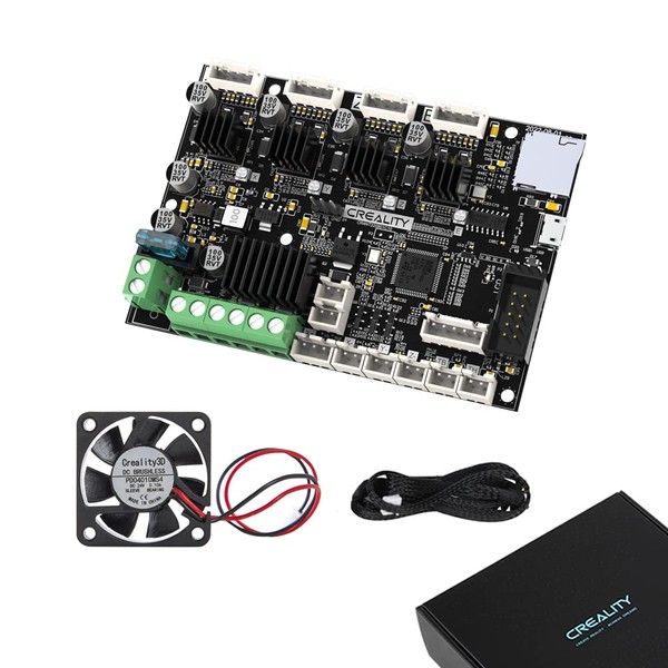 Creality Upgraded E3 Free-Runs TMC2209 32-bit Open-Source Silent Motherboard + 24V 4010 Axial Cooling Fan, 3D Printer Mainboard for Ender-3/S/3Pro/3 Neo/V2 Neo/3 Max Neo/Ender-5/Pro/CR-10/mini